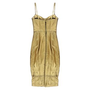 Vestido Patrícia Viera Couro Metalizado