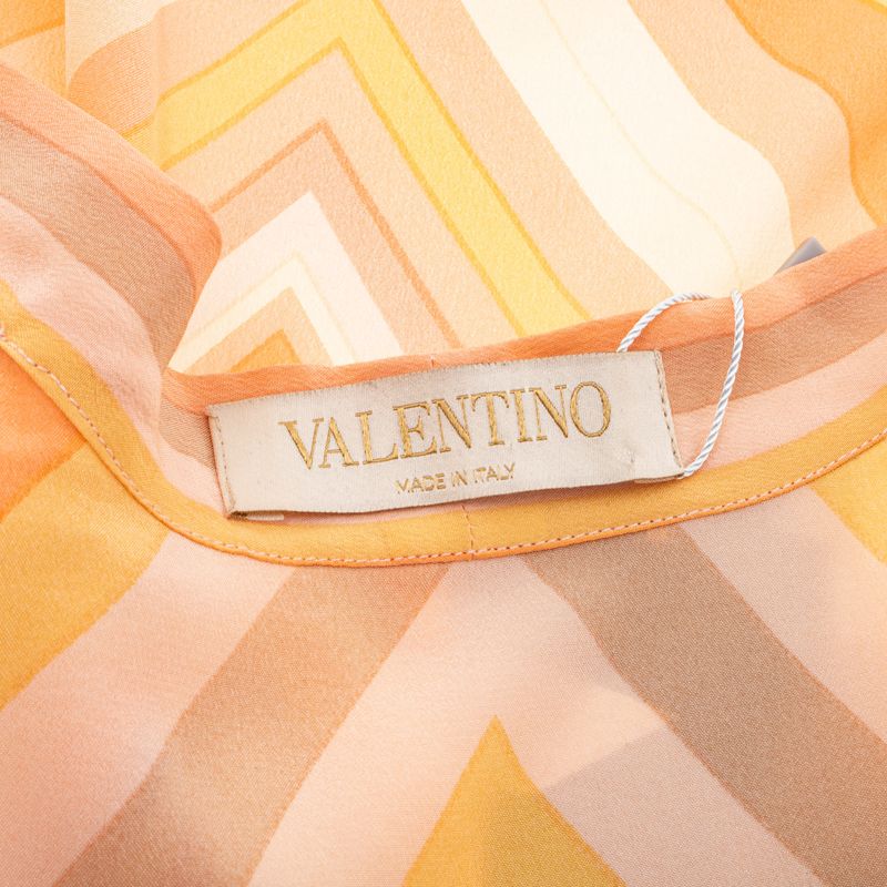 Blusa-Valentino-Garavani-Seda-Estampada-Laranja