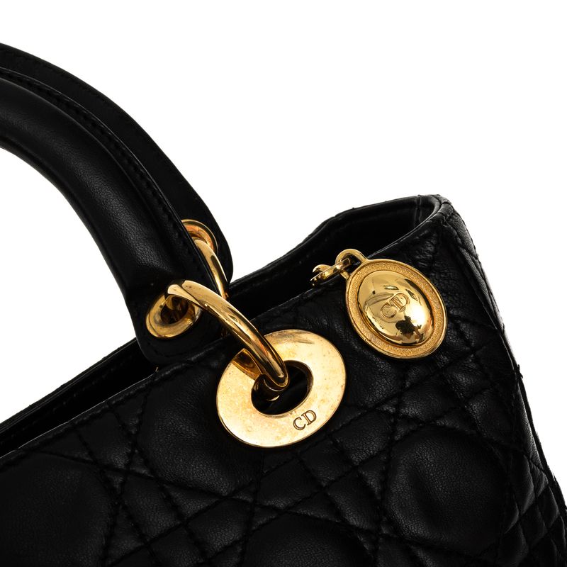 Bolsa-Christian-Dior-Vintage-Lady-Dior-Cannage-Preto-