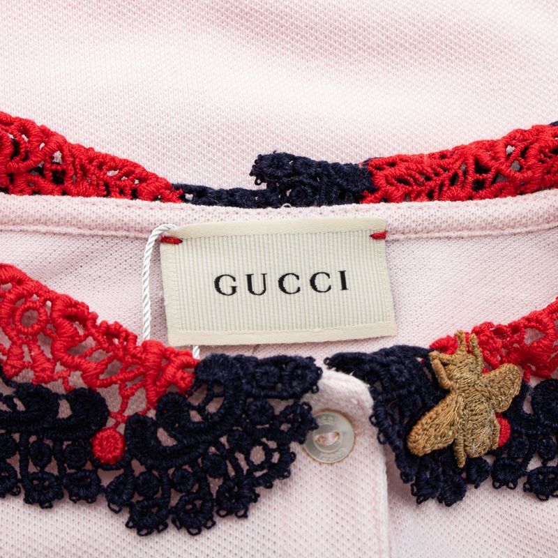 Camisa-Polo-Gucci-Infantil-Rose-Gola-Renda