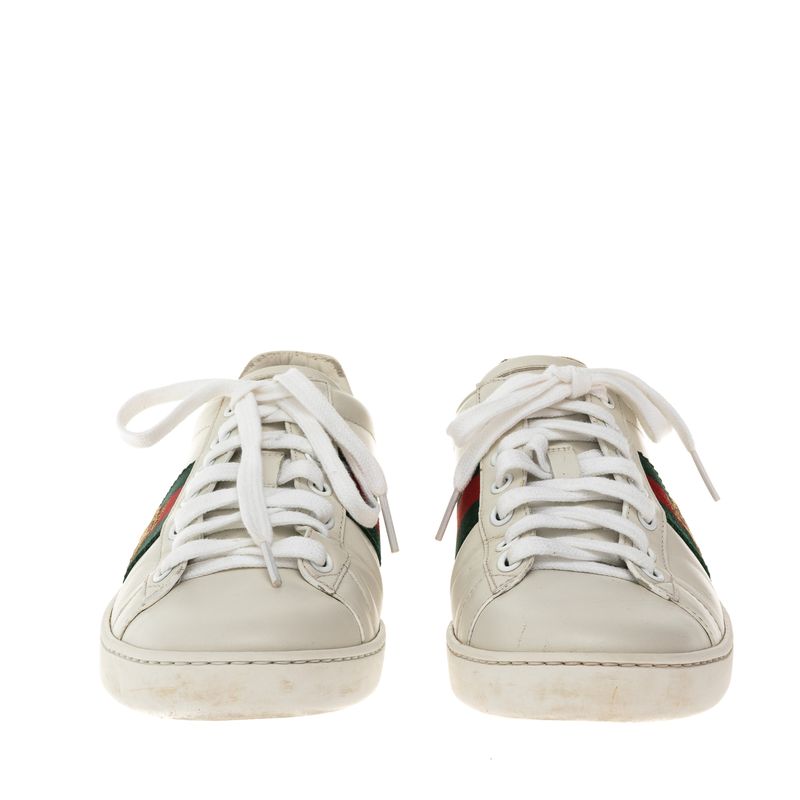 Tenis-Gucci-Ace-Branco-Faixa-Web-Bordado-Abelha