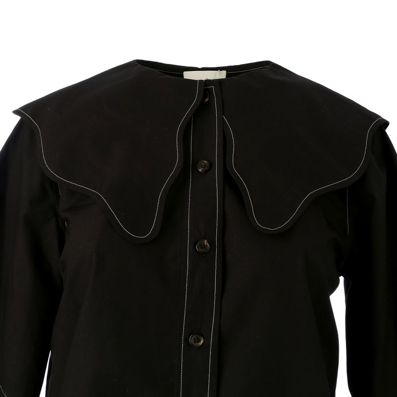 Camisa-Ganni-Algodao-Preta