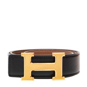 Cinto Hermes Reversível 32mm Preto e Caramelo