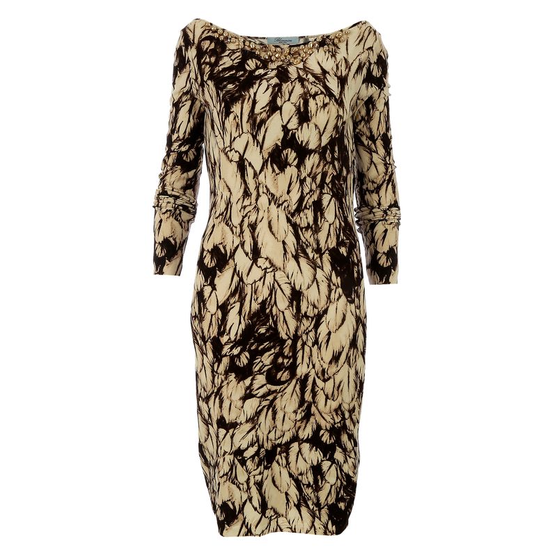 Vestido-Blumarine-Marrom-e-Pedraria