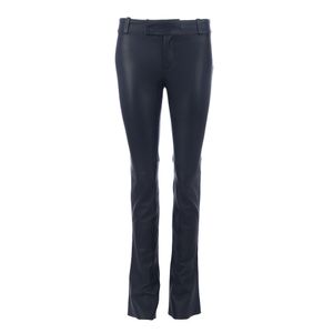 Calça Cris Barros Couro Azul Marinho
