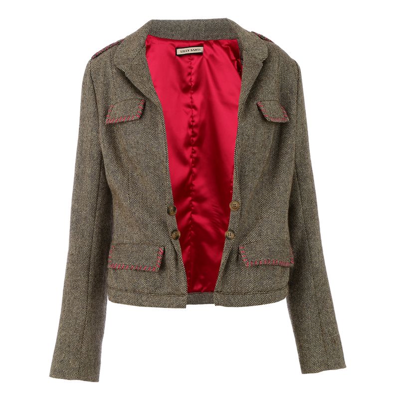 Blazer-Lilly-Sarti-Marrom-e-Branco