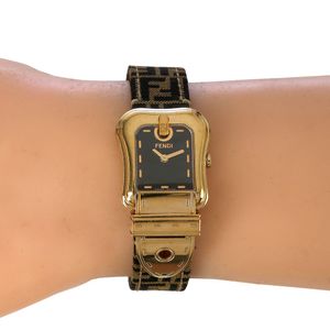 Relógio Fendi Dourado e Canvas