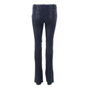 Calça Cris Barros Couro Azul Marinho