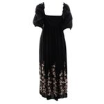 Vestido-Cris-Barros-Longo-Flores-Preto