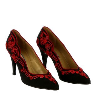 Sapato Gianni Versace Preto e Vermelho