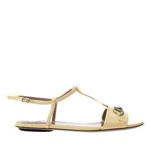 Rasteira Gucci Horsebit Verniz Amarela