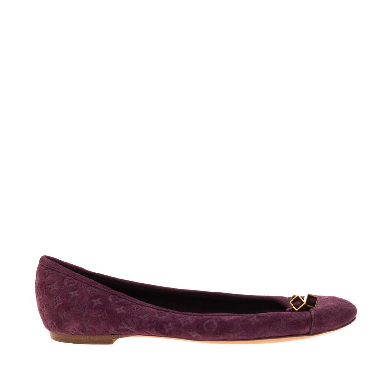 Sapatilha-Louis-Vuitton-Camurca-Monograma-Roxa