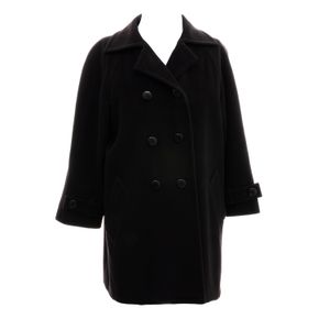 Sobretudo Saint Laurent Lã Preto