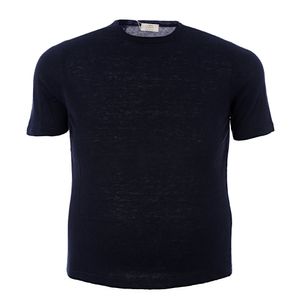 Camiseta 100% Capri Linho Azul Marinho