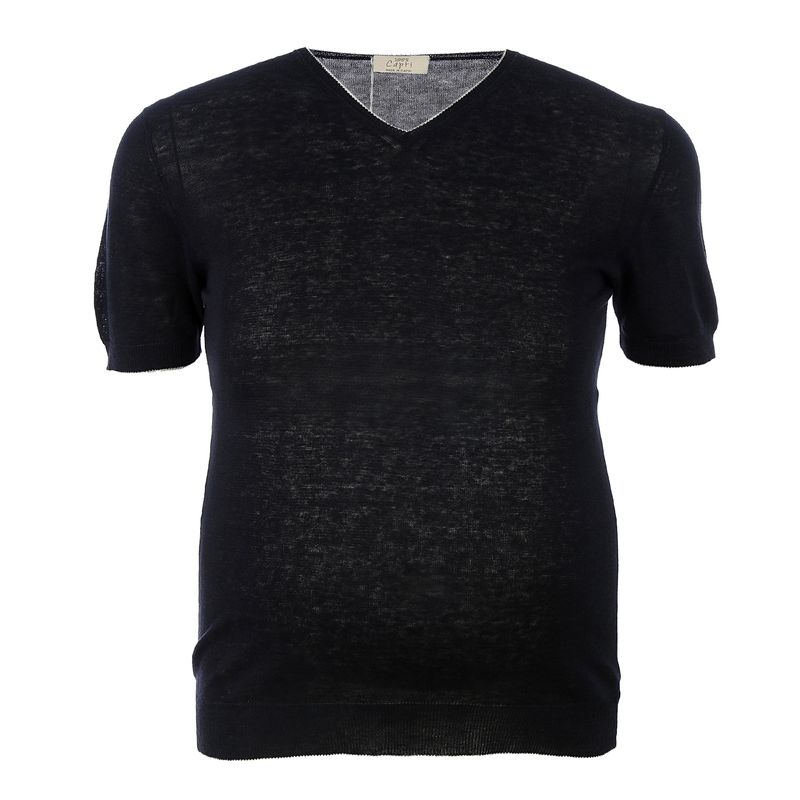Camiseta-100--Capri-Gola-V-Linho-Azul-Marinho
