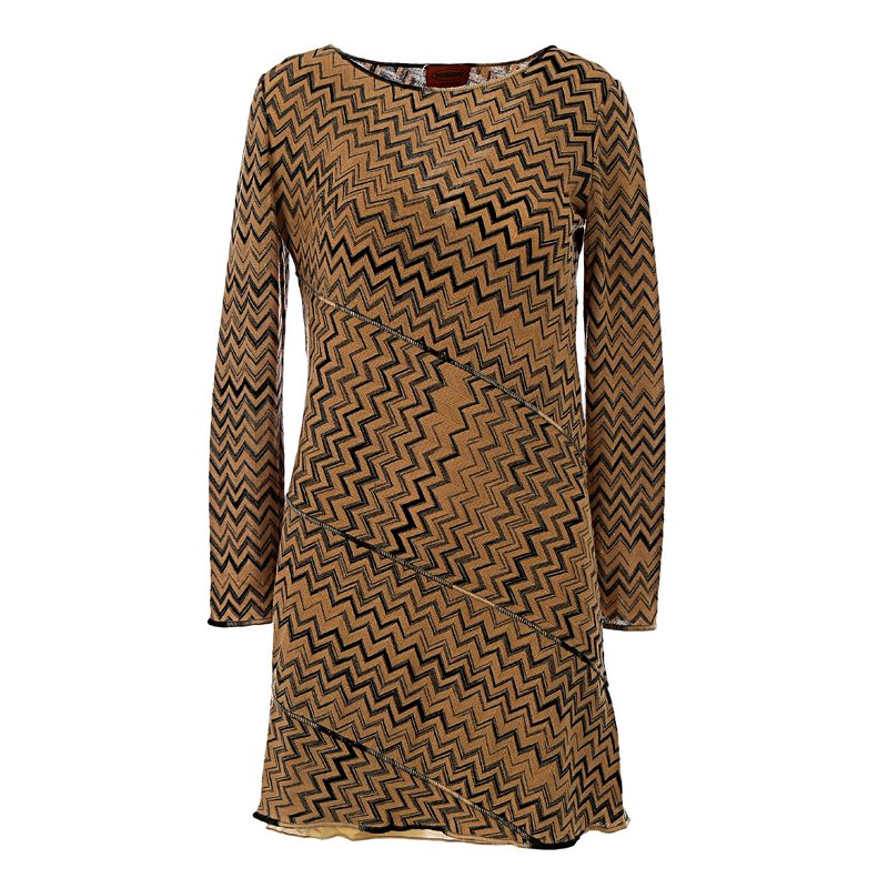 Vestido-Missoni-Trico-Preto-e-Bege-