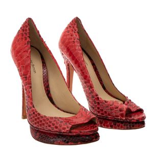 Peep Toe Alexandre Birman Couro Exótico Vermelho