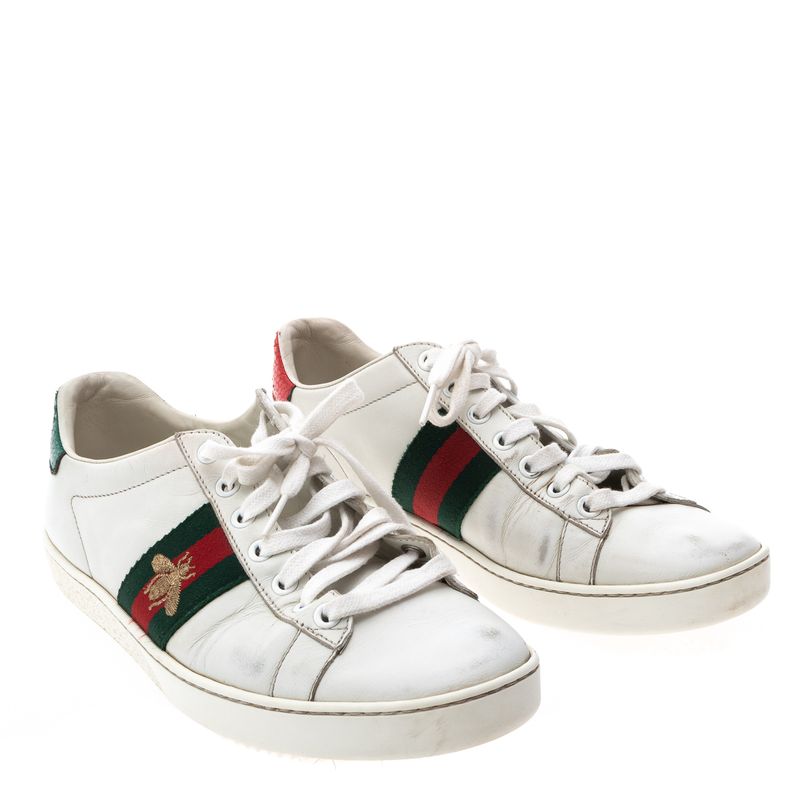 Tenis-Gucci-Ace-Bordado-Abelha-Branco