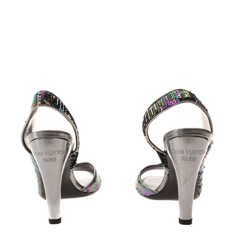 Sandalia-Louis-Vuitton-Paetes-Salto-Prateado-