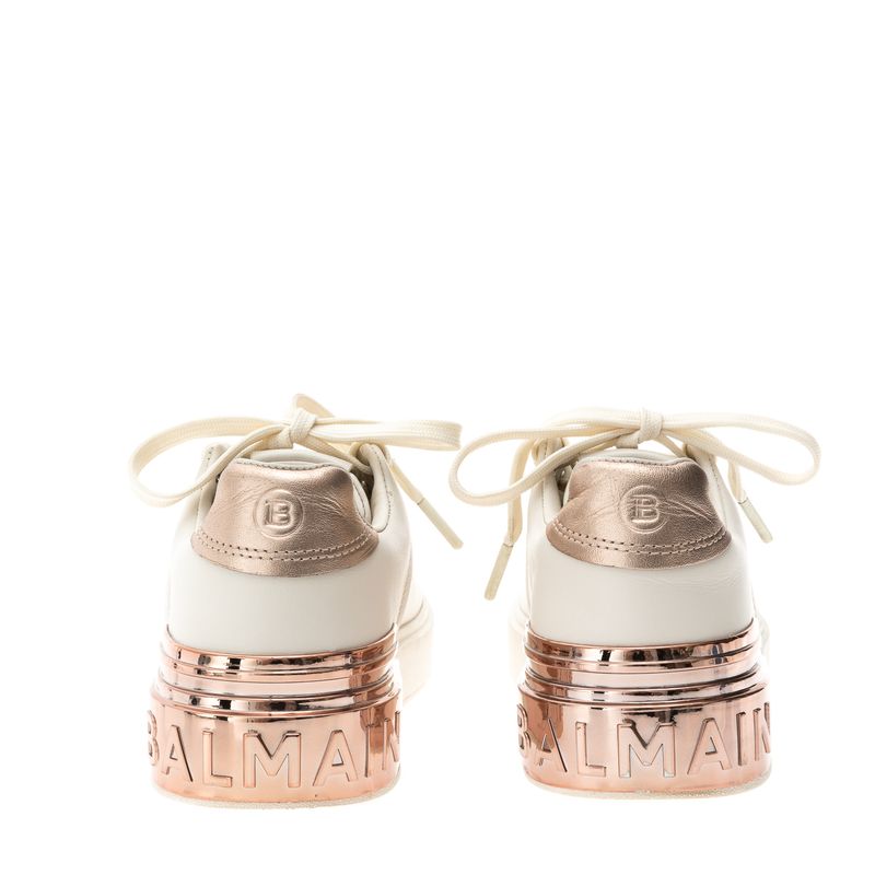 Tenis-Balmain-B-Court-Couro-Branco-e-Rose