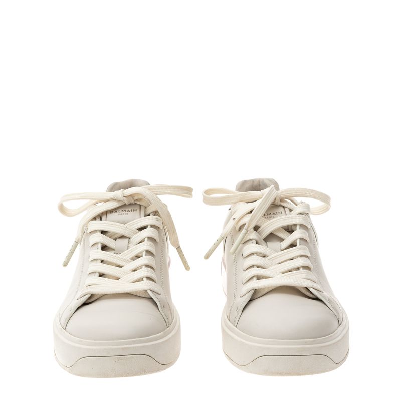Tenis-Balmain-B-Court-Couro-Branco-e-Rose