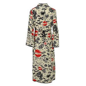 Kimono Rixo Estampado Preto, Branco e Vermelho