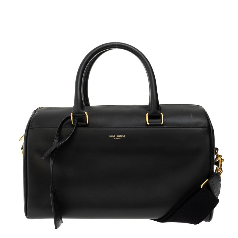 Bolsa-Saint-Laurent-Duffle-Couro-Preto