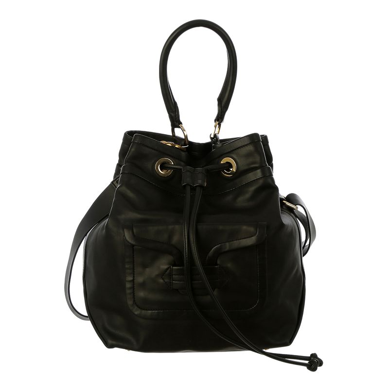 Mochila-Bucket-Couro-Preto