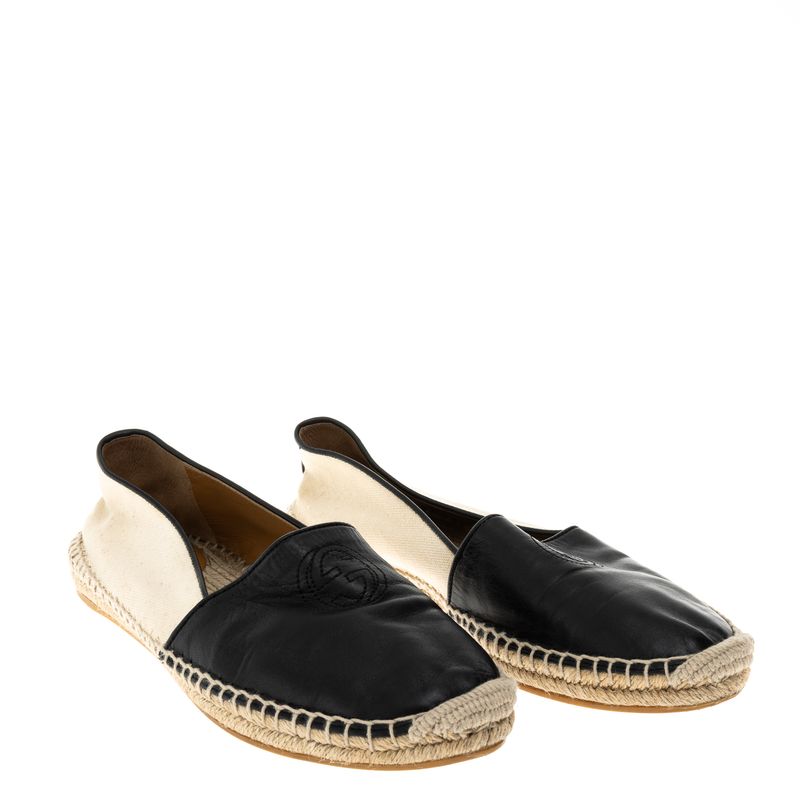Espadrille-Gucci-Couro-Preta-e-Creme