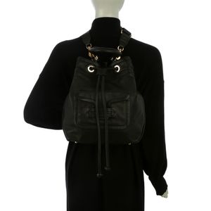 Mochila Bucket Couro Preto