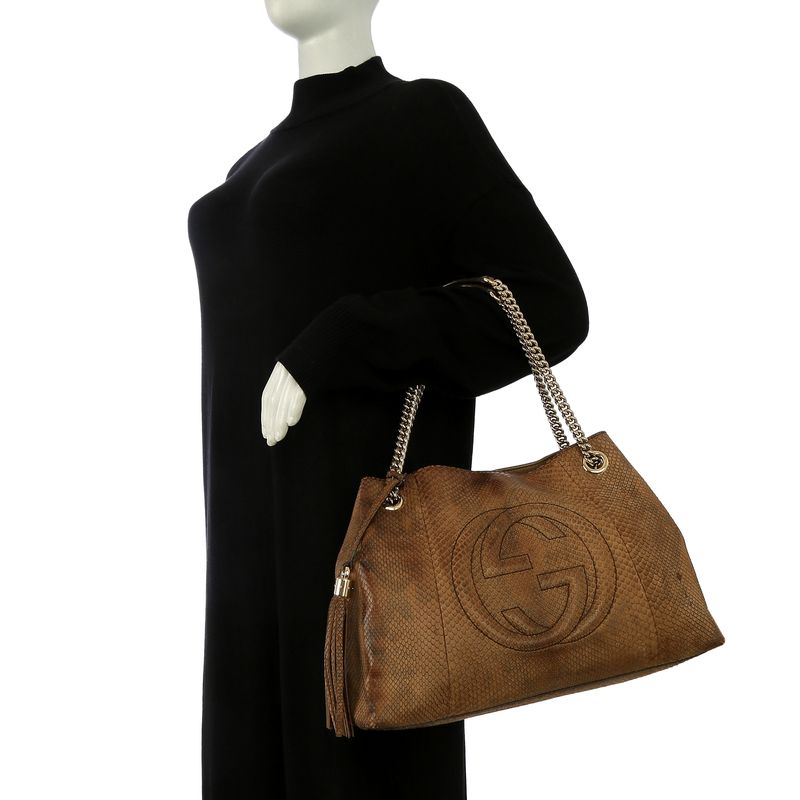 Bolsa-Gucci-Soho-Chain-Tote-Python