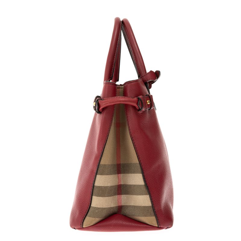 Bolsa-Burberry-Banner-House-Check-Couro-Vermelha
