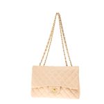 Bolsa-Chanel-Classic-Flap-Lambskin-Bege