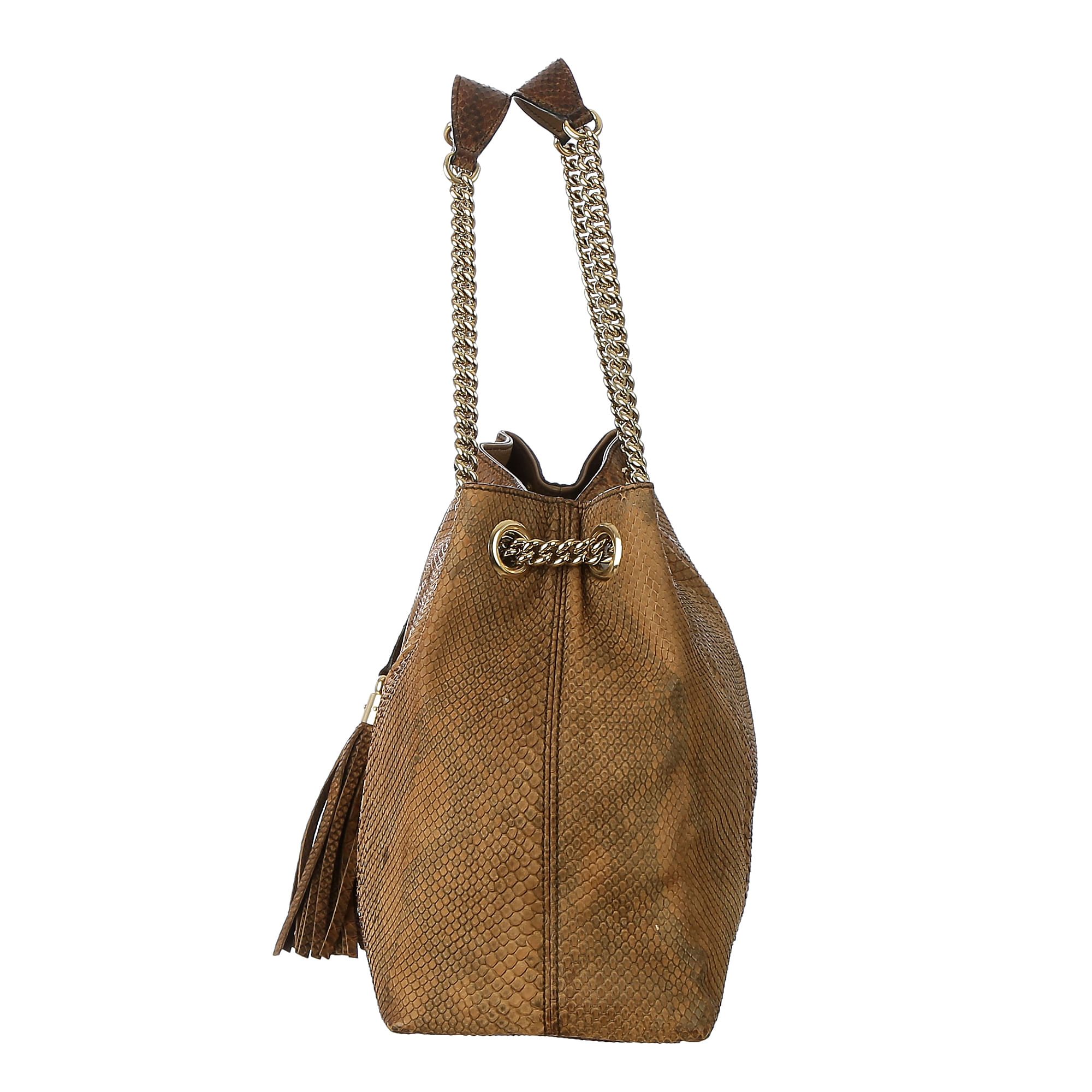Bolsa Gucci Soho Chain Tote Python | Brechó de luxo - Prettynew