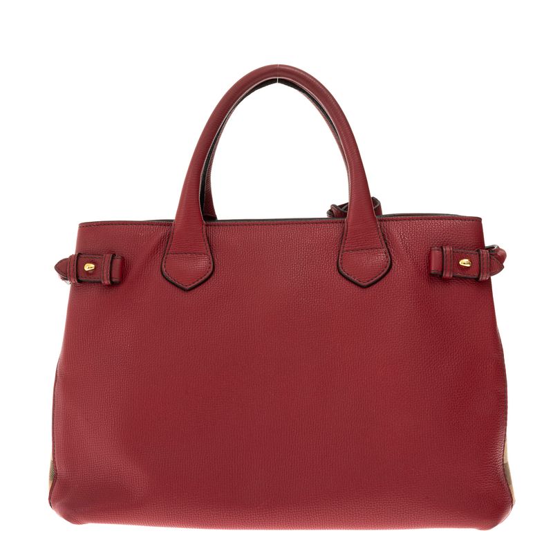 Bolsa-Burberry-Banner-House-Check-Couro-Vermelha