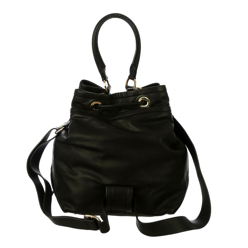 Mochila-Bucket-Couro-Preto