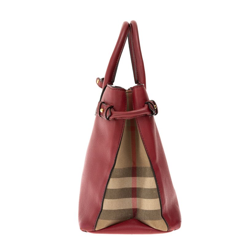 Bolsa-Burberry-Banner-House-Check-Couro-Vermelha