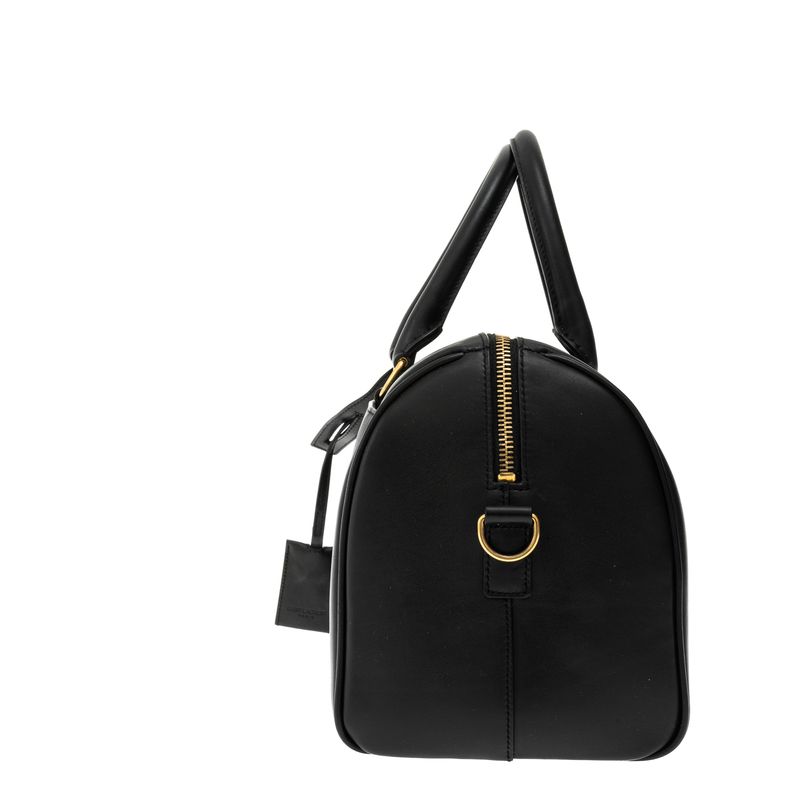 Bolsa-Saint-Laurent-Duffle-Couro-Preto