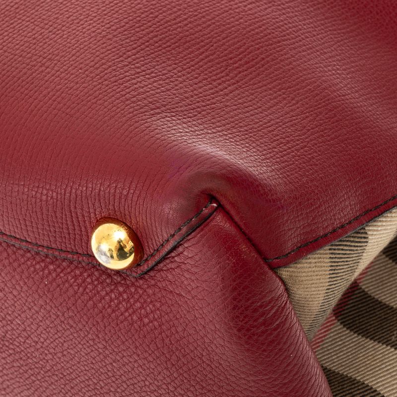 Bolsa-Burberry-Banner-House-Check-Couro-Vermelha