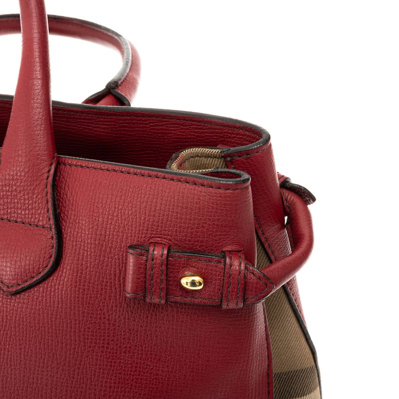 Bolsa-Burberry-Banner-House-Check-Couro-Vermelha