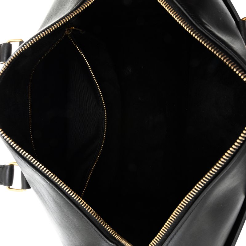 Bolsa-Saint-Laurent-Duffle-Couro-Preto