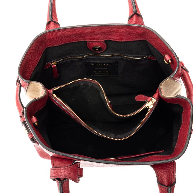 Bolsa-Burberry-Banner-House-Check-Couro-Vermelha