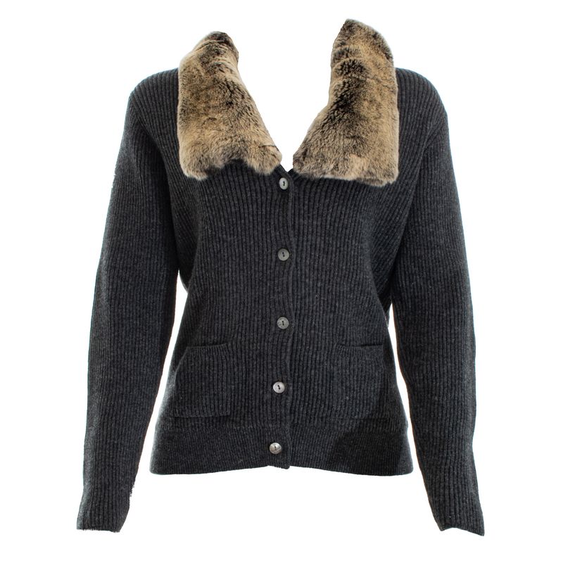 Cardigan-N-Peal-Cashmere-Gola-Pelo-Grafite