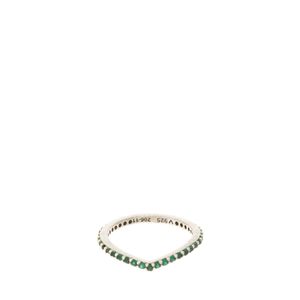Anel Vivara Chevron e Pedras Verdes Aro 12