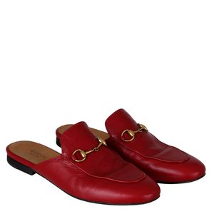 Mule Gucci Princetown Horsebit Vermelho