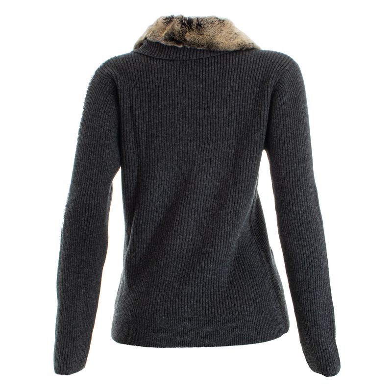 Cardigan-N-Peal-Cashmere-Gola-Pelo-Grafite