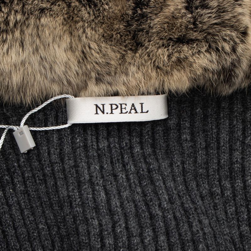 Cardigan-N-Peal-Cashmere-Gola-Pelo-Grafite