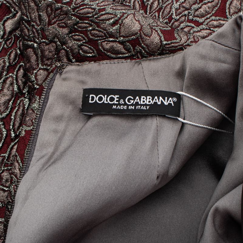 Vestido-Dolce---Gabbana-Bordo-com-Brocados