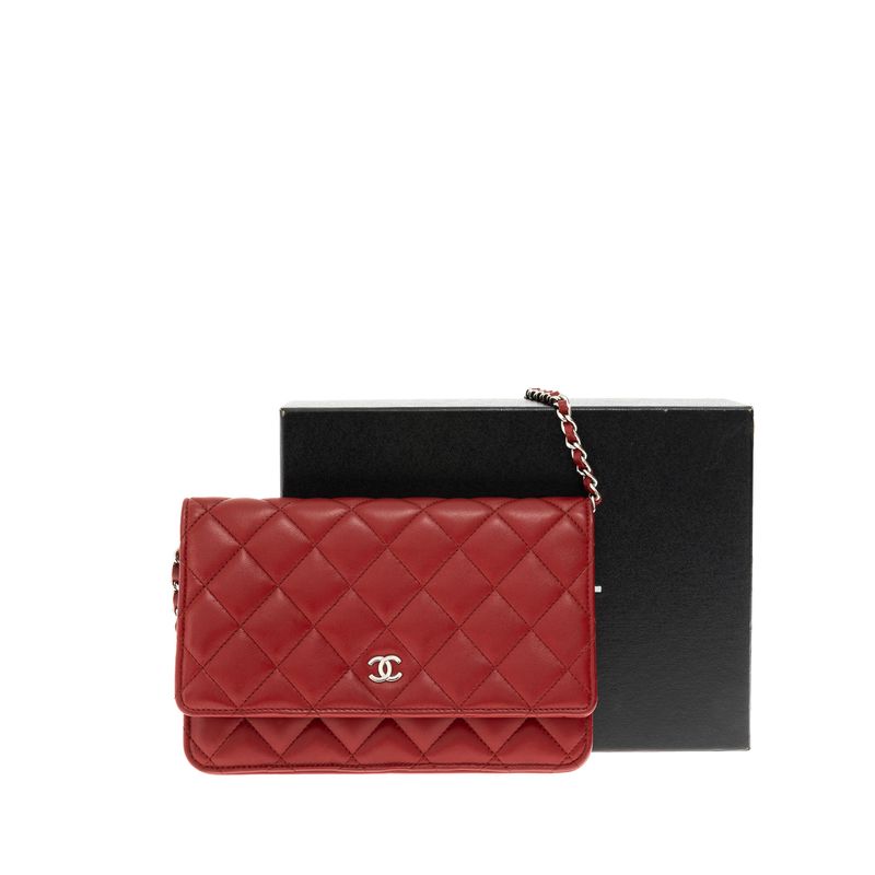 Bolsa-Chanel-WOC-Lambskin-Vermelha