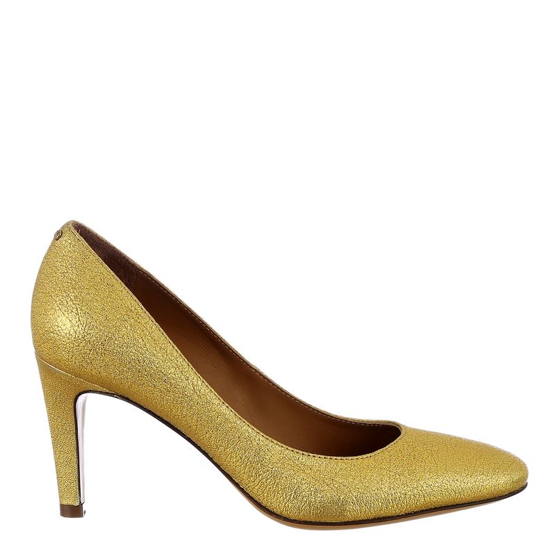 Sapato-Couro-Dourado